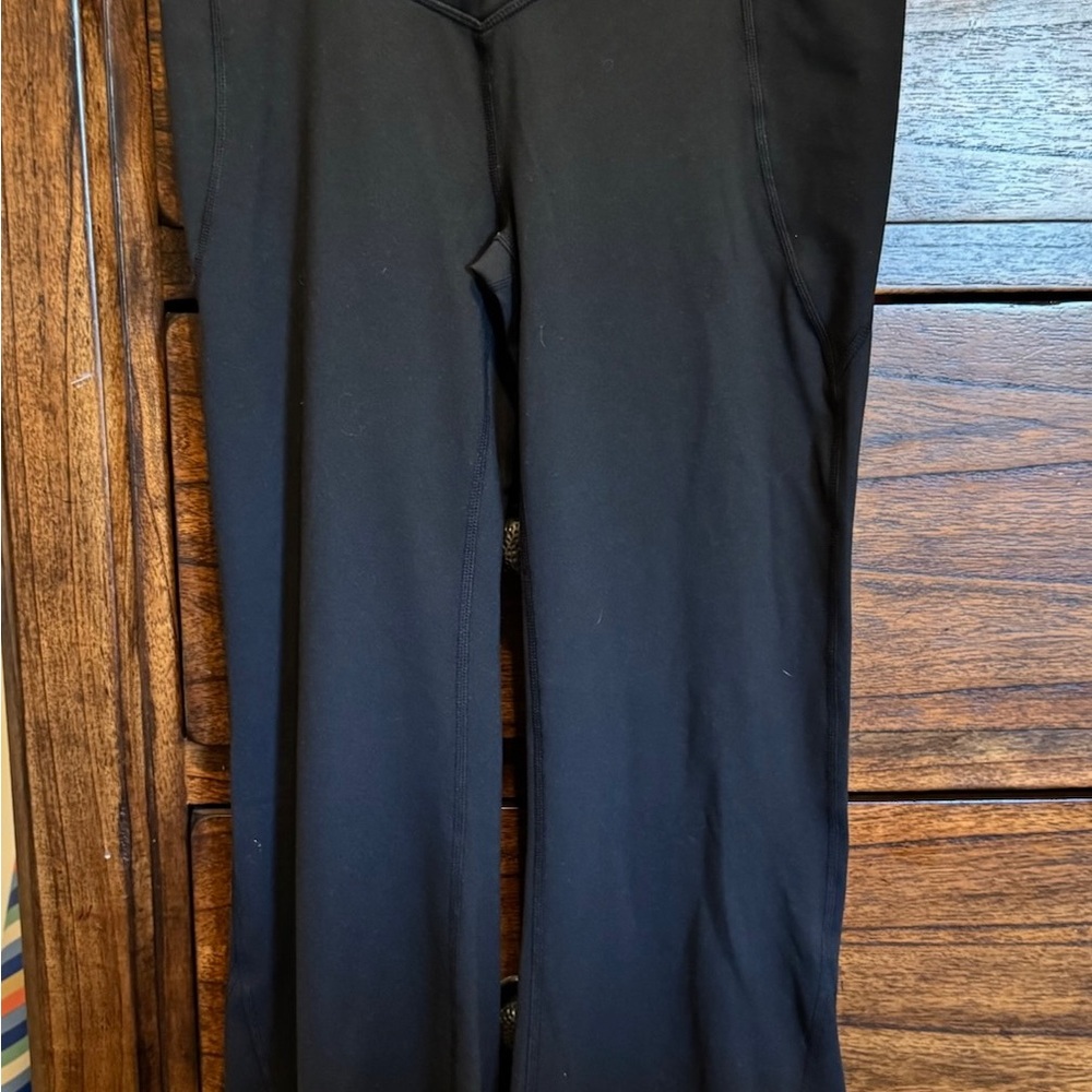 NWT Fabletics PureLuxe Black High-Waisted Crossover Flare Pants